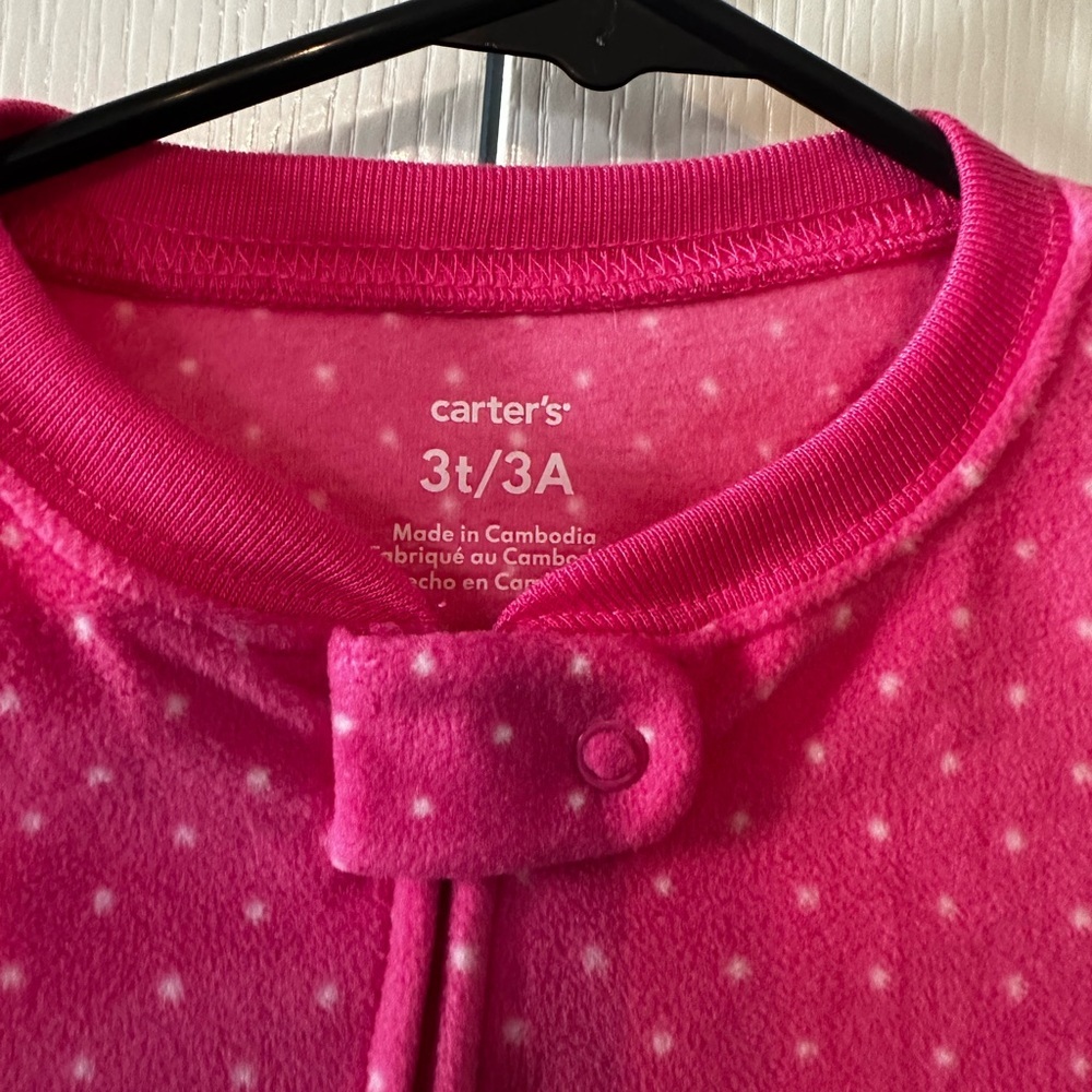 Carter's One Piece Footie Polka Dots and Unicorn Full zipper Size 3 T - Picture 2 of 11